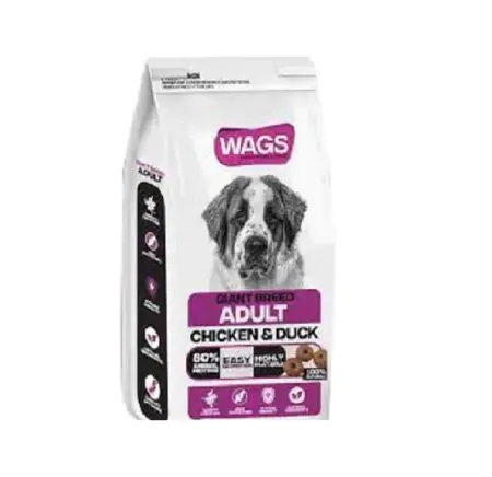 WAGS DOG DRY FOOD ADULT GIANT BREED CHICKEN & DUCK 4 KG