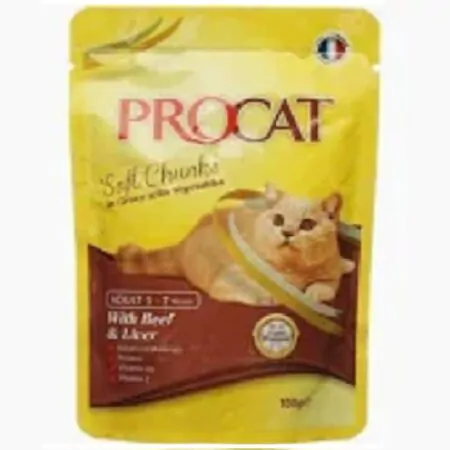 قطع لحم البقر والكبد الناعمة في المرق مع الخضار 85 جرام