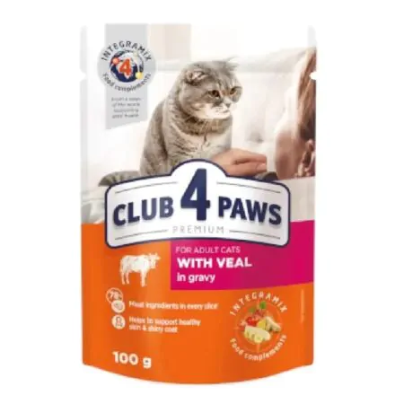 club 4 paws premium Pouch veal in gravy 100g