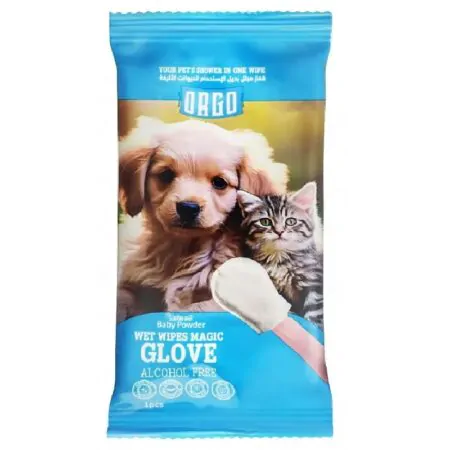 Orgo Pet Wet Wipe Glove Baby Powder Scent 1 wipes