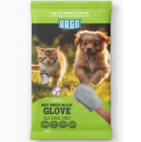 Orgo Pet Wet Wipe Glove Lavender Scent 1 wipes