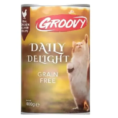 Groovy Wet Food For Cats Daily Delight Chicken and Liver 400Gr