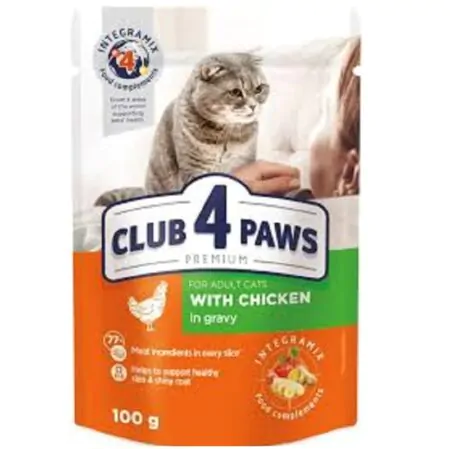club 4 paws premium Pouch chicken in gravy 100g