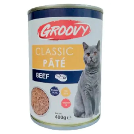 Groovy Classic Pate Adult Cat BEEF Wet Food Cans 400 g