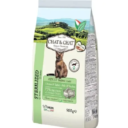 chat&chat adult cat sterlised 900 gm