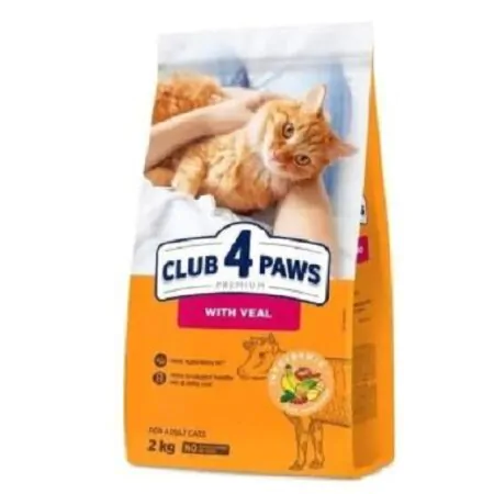 Club 4 Paws Dry Food with veal for Adult Cats 2 kg