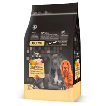 Compy Supreme for adult dogs of medium and large breeds. with fresh chicken, fruit and vegetables. GRAIN FREE.(10kg)