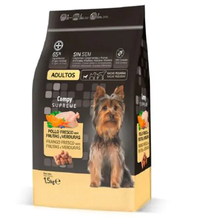 Compy Supreme for adult dogs of small breeds. with fresh chicken, fruit and vegetables. GRAIN FREE. (1.5kg)