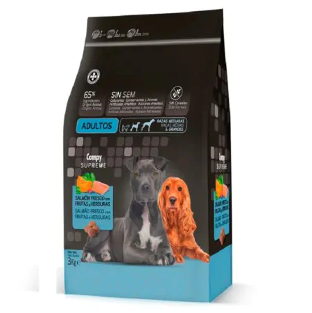 Compy Supreme for adult dogs of medium and large breeds. with fresh Salmon, Fruits and Vegetables. GRAIN-FREE. for adult dogs of medium and large breeds.(3kg)
