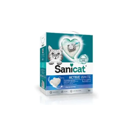 Sanicat Active White Unscented Cat Litter - 6 Liter