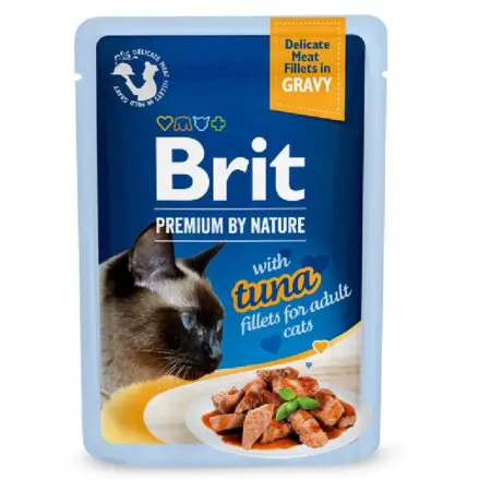 Brit Premium Cat Pouch with Tuna Fillets in Gravy for Adult Cats 85 G