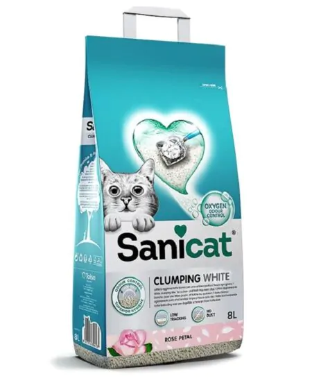 Sanicat Clumping Cat Litter White Rose Petal 8L