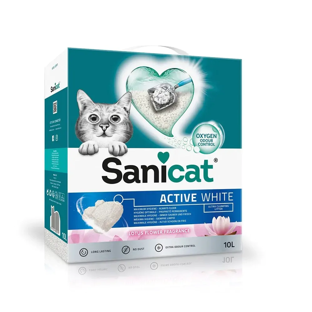 Sanicat-Ultra-clumping-litter-Active-white-with-lotus-flower-fragrance-10-liter